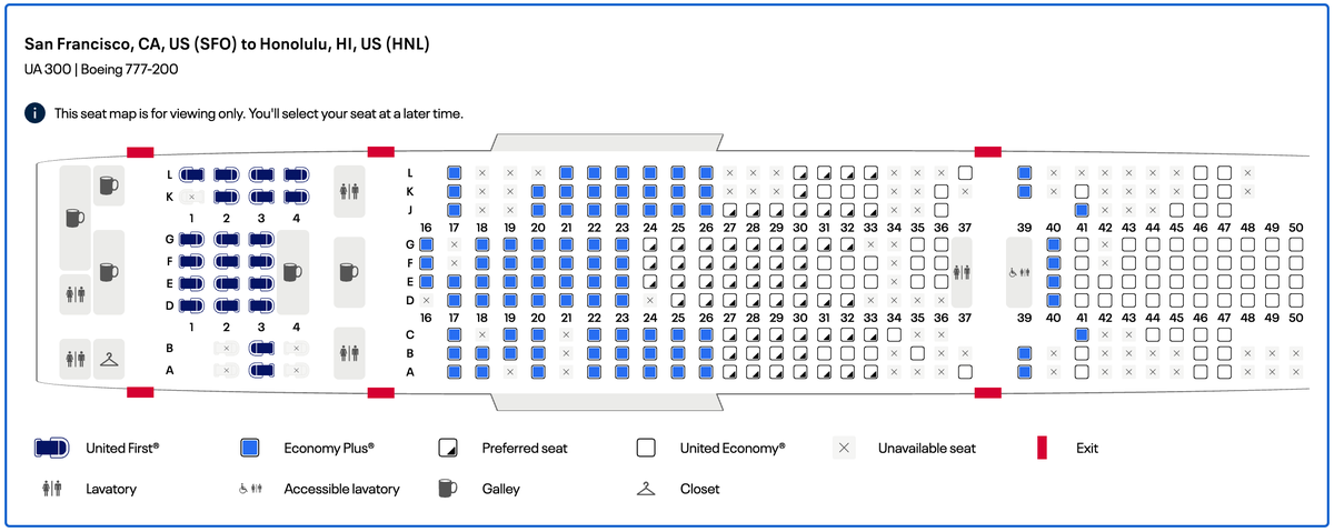 UA 777-200 dorm-style business class